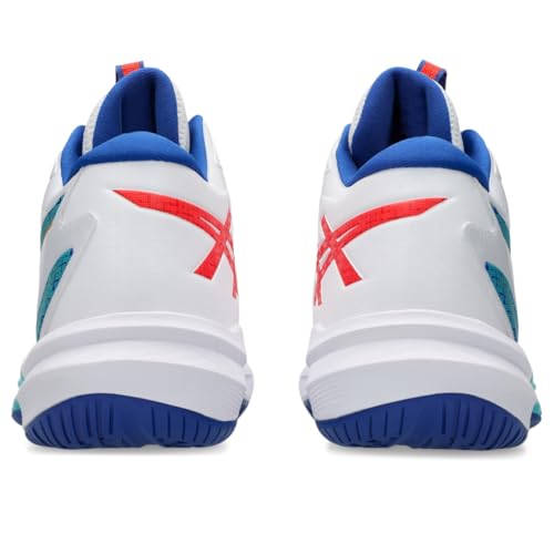ASICS Men's Sky Elite FlyteFoam Mid Top 3 Volleyball Shoes, 10.5, White/ASICS Blue