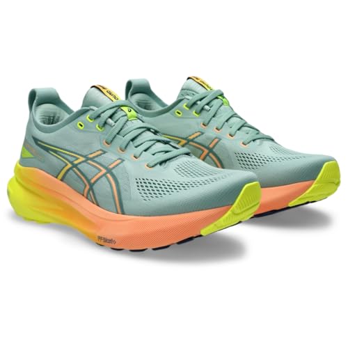 ASICS Men's Gel-Kayano 31 Running Shoes, 13, Light Celadon/Safety Yellow