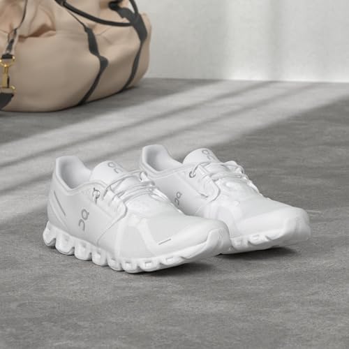 On Men's Cloud 5 Sneakers, All White, 10