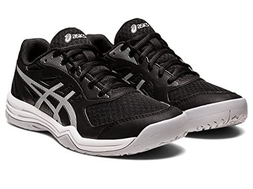 ASICS Women's Upcourt 5 Volleyball Shoes, 9, Black/Pure Silver