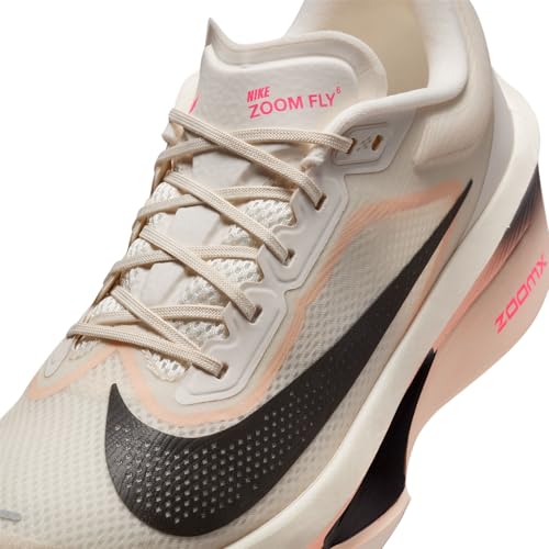 Nike Zoom Fly 6 Men's Road Running Shoe FN8454, Pale Ivory Black Crimson Tint Sail, 12 US