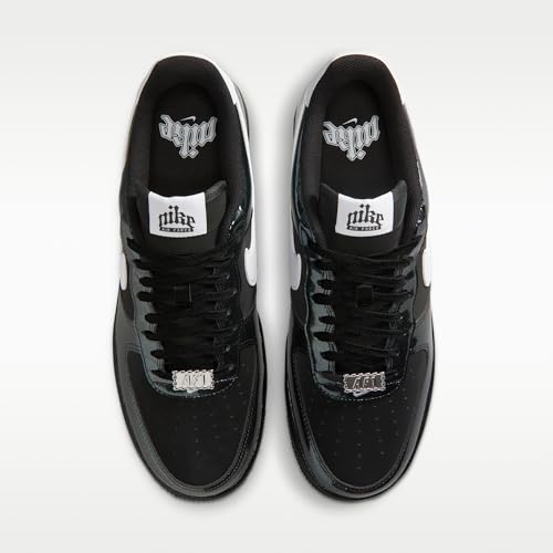 Nike Air Force 1 '07 LV8 Men's Shoes (Black/White) Size 10.5