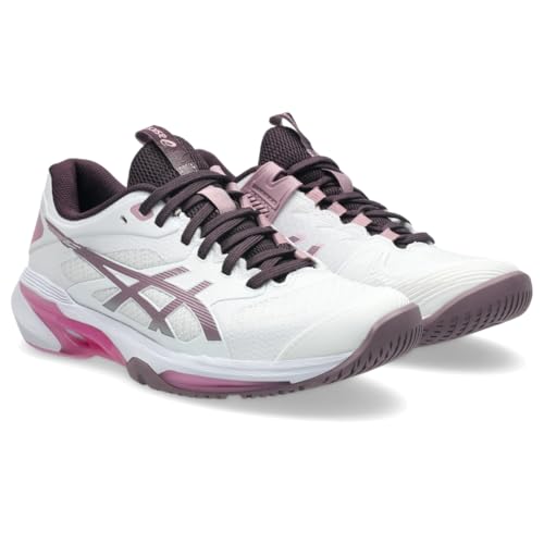 ASICS Women's Solution Speed FF 4 Tennis Shoes, 8.5, White/Dusty Mauve