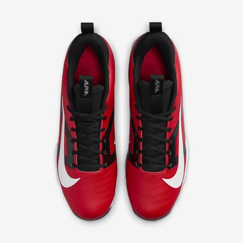 Nike Alpha Menace 4 Shark Football Cleats (FN0028-600, University Red/Metallic Silver/Team Red/White) Size 11