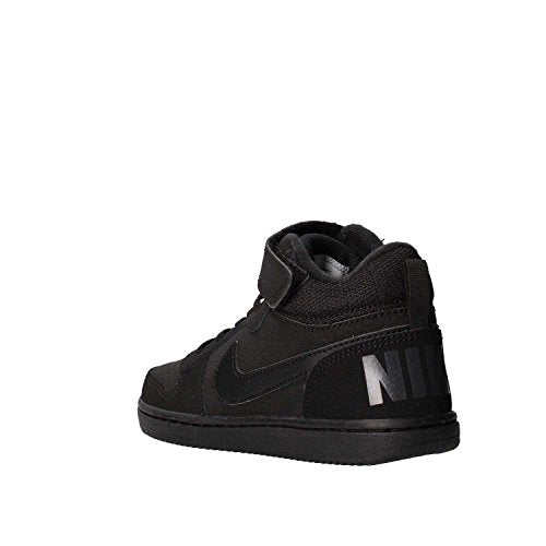 Nike Toddlers Court Borough Mid (TDV) Black/Black Basketball Shoe 4 Toddlers US