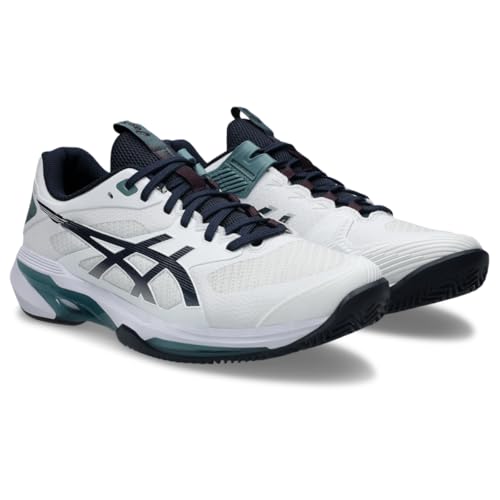 ASICS Men's Solution Speed FF 4 Clay Tennis Shoes, 11, White/Midnight