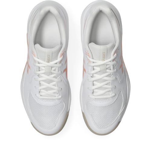 ASICS Women's Gel-Dedicate 9 Tennis Shoes, 8, White/Cantaloupe