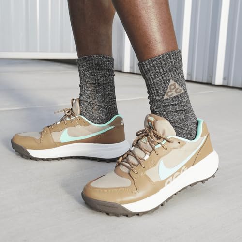 Nike ACG Lowcate Men's Shoes (DX2256-200, Limestone/Dark Driftwood/Sail/Green Glow) Size 7