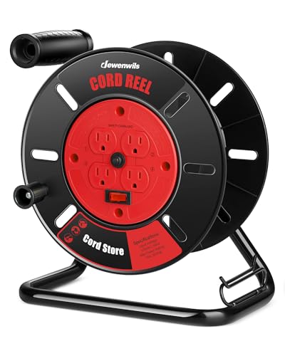 DEWENWILS Extension Cord Storage Reel, Hand Wind Retractable Open Cord Reel
