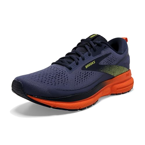 Brooks Men’s Trace 3 Neutral Running Shoe - Iris/Red Orange/Sulphur - 10 Medium