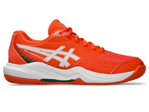 ASICS Kid's Gel-Dedicate 9 Padel GS Tennis Shoes, 7, Energy Orange/White