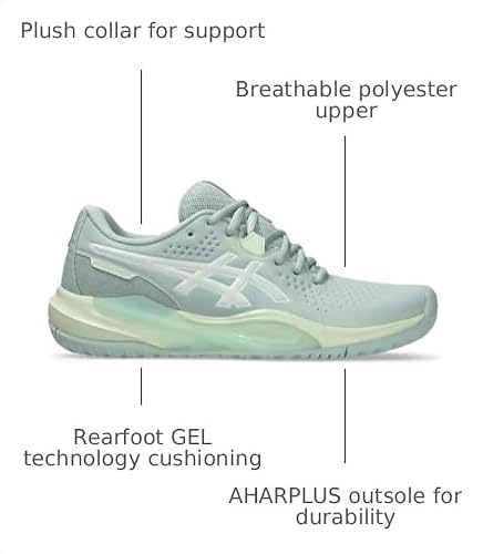 ASICS Women's Gel-Challenger 15 Tennis Shoes, 8.5, Lichen Rock/Whisper Green