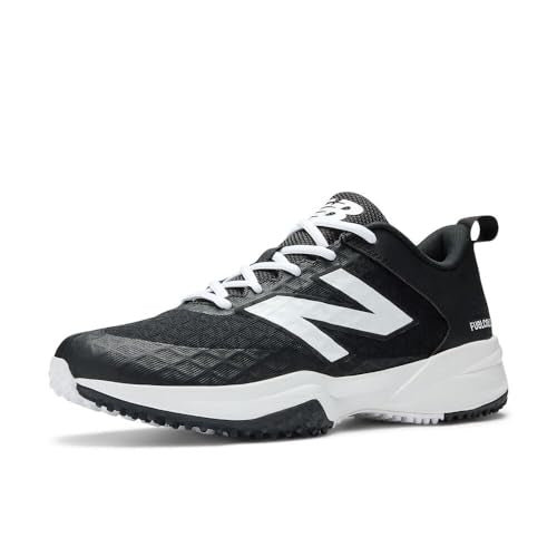 New Balance Men's FuelCell 4040 V8 Turf-Trainer Baseball Shoe, Black/White, 8 W