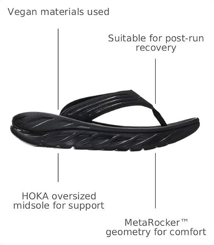 Hoka Men's Ora Recovery Flip Black/Dark Gull Gray 7 Medium