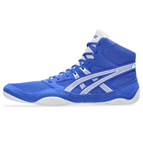 ASICS Men's Snapdown 4 Wrestling Shoes, 8.5, NEON Blue/White