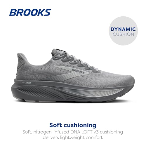 Brooks Men’s Ghost 17 Neutral Running Shoe - Primer Gray/Oyster Mushroom - 9 Medium