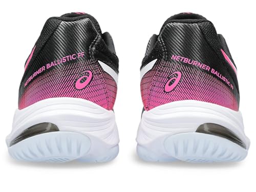ASICS Women's Netburner Ballistic FlyteFoam 3 Volleyball Shoes, 9, Black/HOT Pink