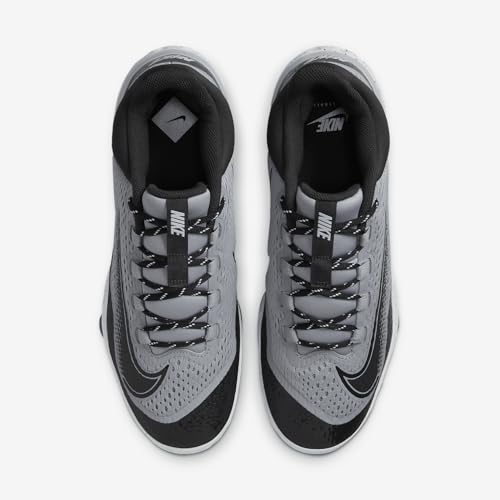 Nike Alpha Huarache Elite 4 Low MCS Men's Baseball Cleats (FD6221-002, Wolf Grey/White/Dark Smoke Grey) Size 10