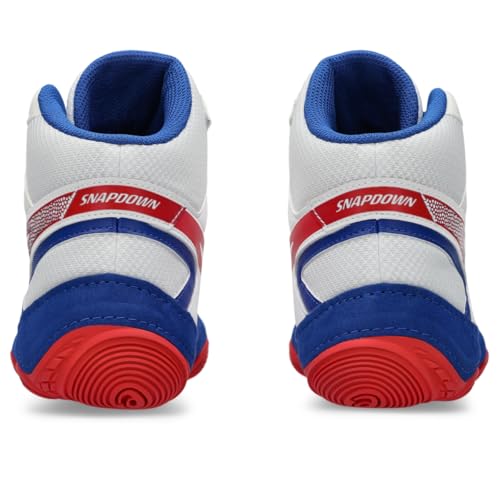 ASICS Men's Snapdown 4 Wrestling Shoes, 5.5, White/Classic RED