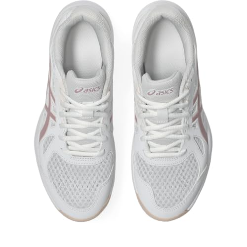 ASICS Women's Upcourt 6 Volleyball Shoes, 9, White/MORGANITE