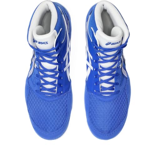 ASICS Men's Snapdown 4 Wrestling Shoes, 8.5, NEON Blue/White