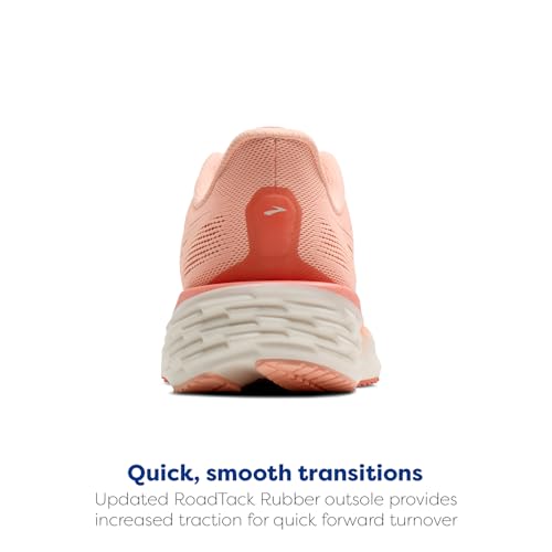 Brooks Women’s Launch 12 Neutral Running Shoe - Peach/Coconut/Peach Echo - 8 Medium