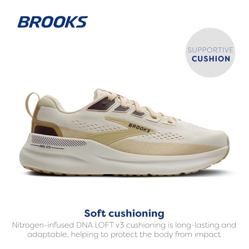Brooks Women’s Ariel GTS 26 Supportive Running & Walking Shoe - Coconut/Sand/Potent Purple - 9.5 Medium