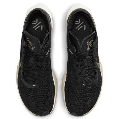 Nike Vaporfly 3 Women's Road Racing Shoes (DV4130-002, Black/Black/Oatmeal/Metallic Gold Grain) Size 10