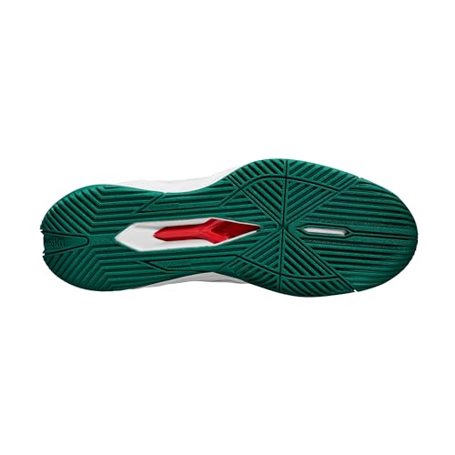 WILSON Rush Pro 4.5 Men's Tennis Shoe, White/Aventurine, Size 10.5