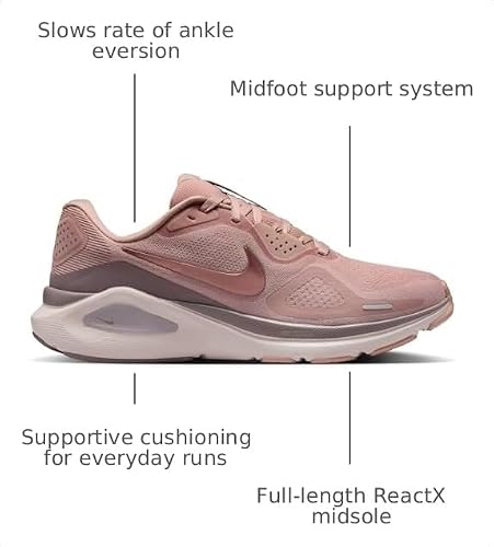 Nike Women's Structure 26 Particle Pink/Metallic Rose Gold/Taupe Grey/Silt Red 6 Medium
