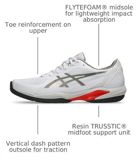 ASICS Men's Solution Swift FF 2 Tennis Shoes, 9.5, White/Vintage Khaki