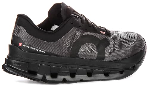 On Running Cloudflow 5 Women's Helion Max Energy Nylon Blend Trainers (Black, US Footwear Size System, Adult, Women, Numeric, Medium, 8)