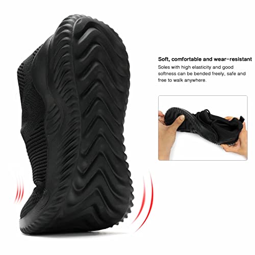 Kapsen Men's Non Slip Running Shoes Ultra Light Breathable Casual Walking Shoes Fashion Sneakers Mesh Workout Sports Shoes Full Black