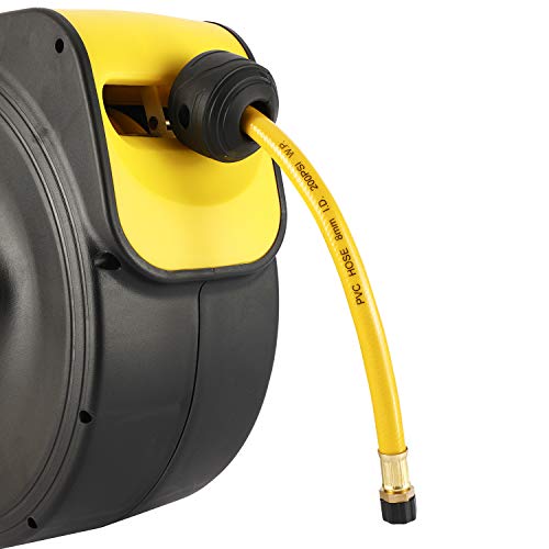 BTSHUB Retractable Air Hose Reel 5/16 in. x 33' ft Hose Wall Mount Tool 180 Degree Rotation