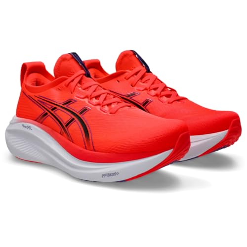 ASICS Men's Gel-Nimbus 27 Running Shoe, 10.5, Flash RED/Black