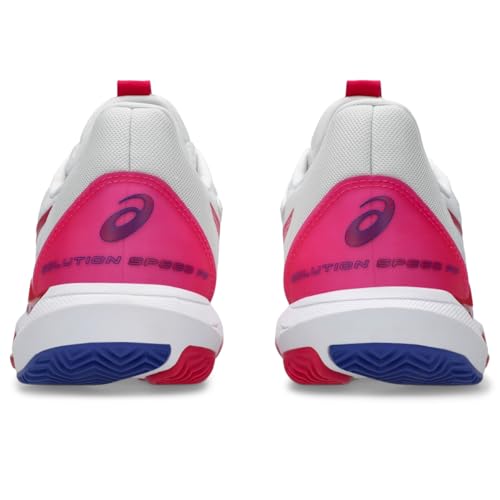 ASICS Women's Solution Speed FlyteFoam 3 Clay Tennis Shoes, 10, White/Bright Rose