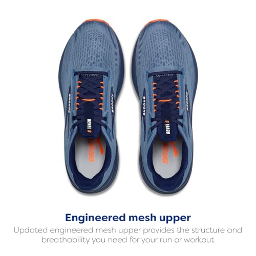 Brooks Men’s Revel 8 Neutral Running & Walking Shoe - Blue/Blue/Orange - 11 Medium