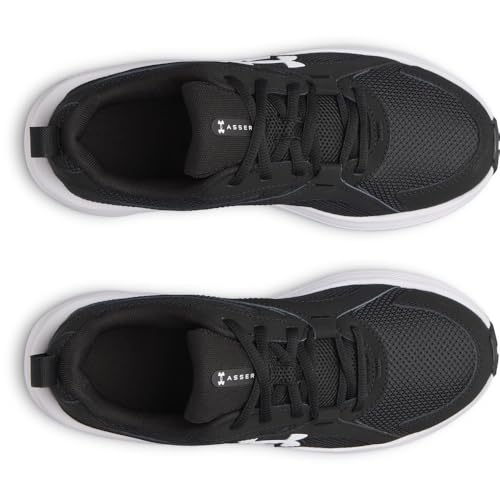 Under Armour Boys' Grade School Charged Assert 11, (001) Black/Black/White, 4.5, US