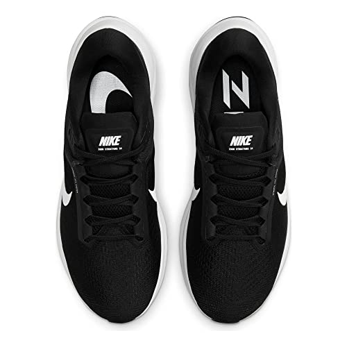 NIKE Air Zoom Structure 24 Men's Trainers Sneakers Road Running Shoes DA8535 (Black/White 001), Black White, 10.5