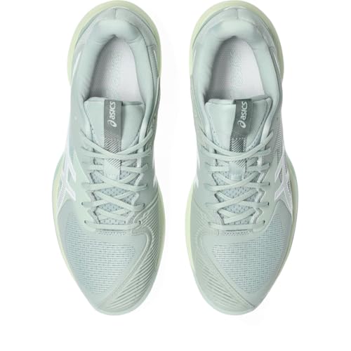 ASICS Women's Solution Speed FlyteFoam 3 Tennis Shoes, 8.5, Lichen Rock/White