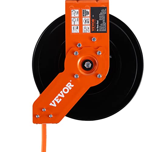 VEVOR Retractable Air Hose Reel 3/8 IN x 50 FT Hybrid Air Hose Max 300PSI