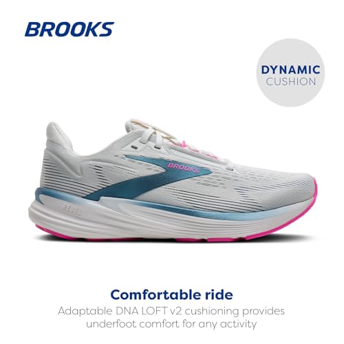Brooks Women’s Revel 8 Neutral Running & Walking Shoe - White/Moonlight/Pink - 10 Medium