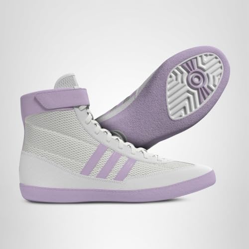 adidas Combat Speed 4 Women's Wrestling Shoes, White/Lavender, 8