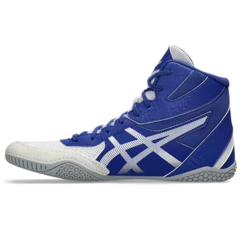 ASICS Men's MATCONTROL 3 Wrestling Shoes, 9.5, White/Dark Cobalt