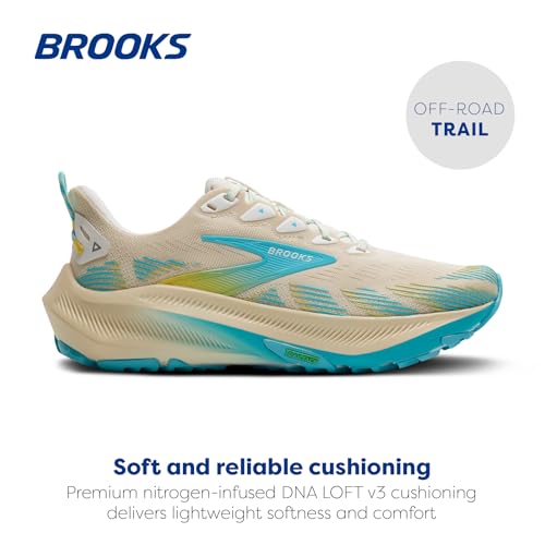 Brooks Women's Ghost Trail, Off-Road Running Shoe for Rugged Terrain - Sand/Star White/Golden Hour - 11 Medium