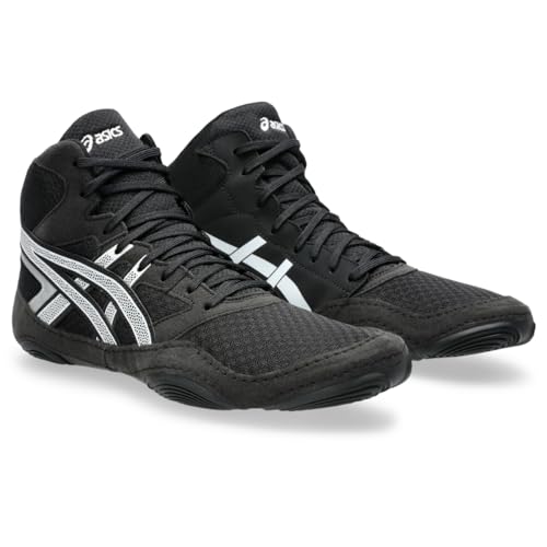 ASICS Men's Snapdown 4 Wrestling Shoes, 12, Black/White
