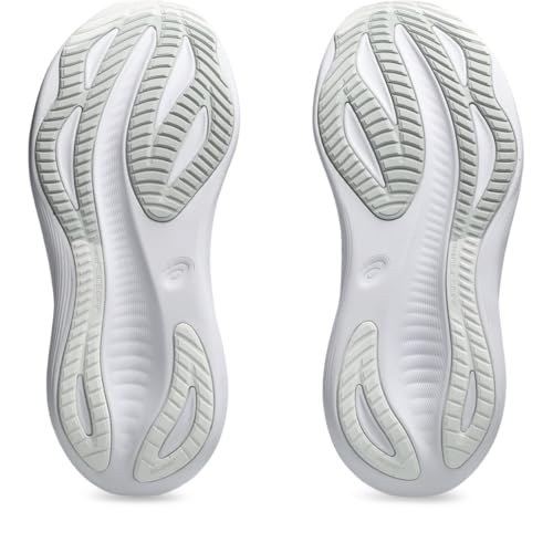 ASICS Women's Gel-Nimbus 27 Running Shoes, 12, White/Glacier Grey