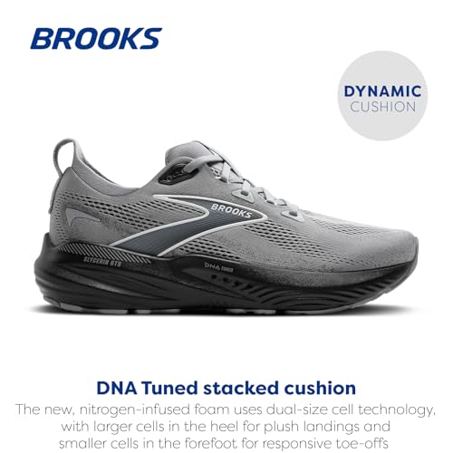 Brooks Men’s Glycerin GTS 22 Supportive Running Shoe - Primer Gray/Ebony/Bluewash - 11.5 Medium