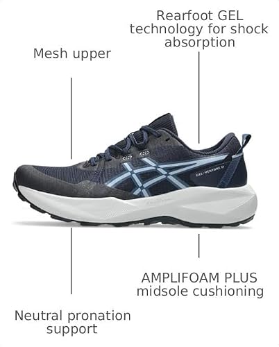 ASICS Men's Gel-Venture 11 Running Shoes, 9.5, Midnight/Grey Blue