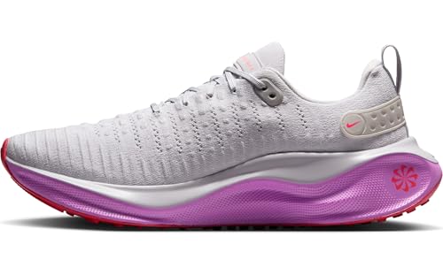 Nike InfinityRN 4 Men's Road Running Shoes (DR2665-011, Vast Grey/Hyper Violet/Bright Crimson) Size 10